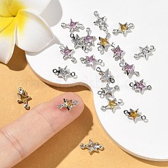 Charms conectores en forma de estrella de latón pavé con circonitas cúbicas de Shegrace&nbsp;XGRQ2O036-441P