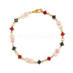 Bracciali con maglie di perline di vetro per donna&nbsp;BJEW-JB11976-02