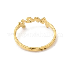 Ionenbeschichtung (IP) 304 Edelstahl Wort verstellbarer Ring&nbsp;RJEW-L107-030G