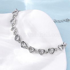 Messing-Gliederarmbänder mit Mikropflaster und klaren Zirkonia für Damen&nbsp;BJEW-D342-02P