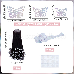 Geschenkverpackung aus plissiertem Polyesternetz für Blumenstrauß zum Valentinstag&nbsp;DIY-UN0006-65A