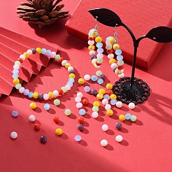 500pcs 10 style opaque couleur unie et galvanoplastie perles de verre&nbsp;EGLA-YW0001-20B