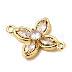 Messing-Pavé-Zirkonia-Anhänger mit einblättriger Blüte&nbsp;KK-A296-46B-G