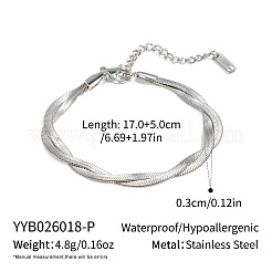 Braccialetti a catena a serpente piatta intrecciata a un filo in acciaio inossidabile 304&nbsp;MC1160
