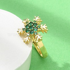 Drehbare offene Manschettenringe mit Schneeflockenmotiv für Damen&nbsp;RJEW-R007-01G
