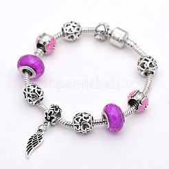 Alliage de l'aile perles de style européen bracelets&nbsp;BJEW-P049-20
