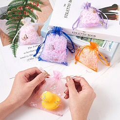 100 Stück 2 Stile Goldprägung Schmetterling Rechteck Organza Geschenktüten&nbsp;OP-KS0001-01