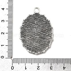 Tibetischer Stil oval Legierung Anhänger Fassungen&nbsp;TIBEP-Q049-05AS-RS
