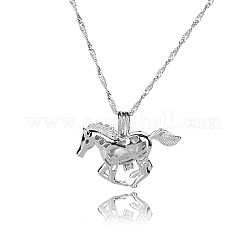 Collana con pendente a gabbia di cavallo in lega con pietra luminosa sintetica&nbsp;LUMI-PW0001-002P-B