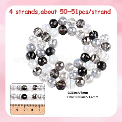 4 brin de perles de verre électrolytiques&nbsp;GLAA-PA0001-09B
