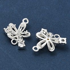 Ciondoli connettore in ottone con pavé di zirconi cubici trasparenti&nbsp;CU-CBAB0CF-02S