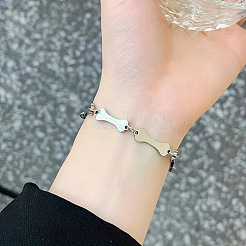 Punk-Armbänder aus 304er Edelstahl mit Knochengliedern für Damen&nbsp;WGFA9DF-01