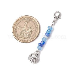 6 pz decorazioni pendenti in lega di zinco a forma di animale marino&nbsp;HJEW-JM03159-01