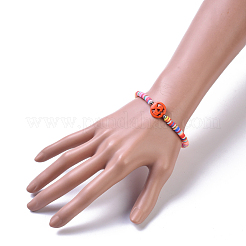 Handgemachte Fimo heishi Perlen geflochtene Armbänder&nbsp;BJEW-JB04427-02
