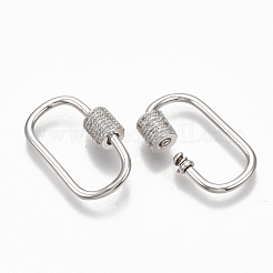 Ciondoli con moschettone a vite in ottone micro pavé trasparente con zirconi&nbsp;ZIRC-T010-10P