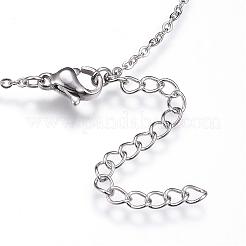 Collane con ciondolo iniziale in acciaio inossidabile 304 anti-ossidazione&nbsp;NJEW-P151-C-P