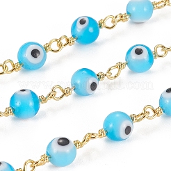 Chaînes de perles rondes au chalumeau fait à la main&nbsp;CHC-G009-B-G02