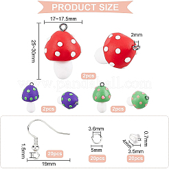 Kit fai da te per realizzare orecchini pendenti a forma di fungo&nbsp;DIY-CA0003-91
