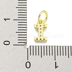 Colgantes de circonita cúbica transparente con micro pavé de latón con letras&nbsp;KK-K354-06G-I