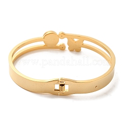 Brazaletes de acero inoxidable 304 con baño de vacío de mariposa&nbsp;BJEW-F474-19G