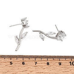 Boucles d'oreilles en laiton avec zircone cubique de micro pave&nbsp;KK-CBA8324-20P-05