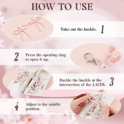 6 Stück 3 Stile Bowknot Kunststoff Imitation Perle Schuh Charms&nbsp;AJEW-CP0006-57