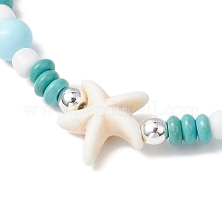 3 Stück Stretch-Armbänder aus synthetischem Türkis und Porzellan sowie gefärbten natürlichen Howlith-Perlen für Damen&nbsp;X-BJEW-JB11793