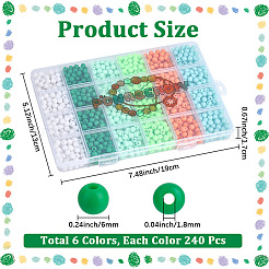 1440pcs 6 Arten undurchsichtige Acrylperlen&nbsp;MACR-PA0001-78