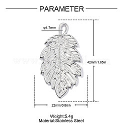 Pendentifs en acier inoxydable 304&nbsp;STAS-OY019-07P