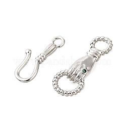 Messing-Mikropavé-Faltverschlüsse mit grünen Zirkonia&nbsp;KK-D356-15P