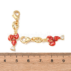 Anhänger aus Messing mit Mikropavé-Fassung aus klaren Zirkonia und Emaille&nbsp;KK-T083-01A-G