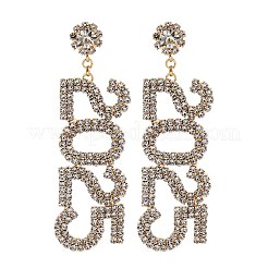 Aretes de rhinestone de bronce&nbsp;EJEW-Q012-01G