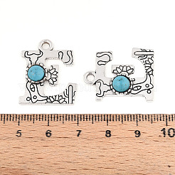 Pendenti in turchese sintetico e lega&nbsp;PALLOY-H146-01AS-E