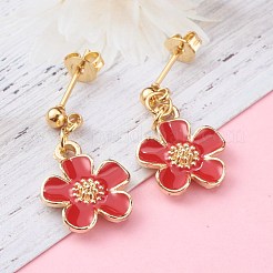 Aretes colgantes de flor de aleación de zinc&nbsp;EJEW-JE04477