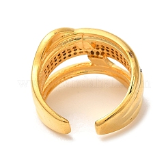 Anneaux de manchette en laiton plaqué micro pavé&nbsp;RJEW-G325-13G-GP