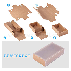 Boîtes à bijoux en papier kraft&nbsp;CON-WH0068-65D