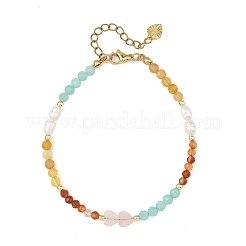 Pulseras de cuentas facetadas de ópalo amarillo natural&nbsp;BJEW-JB14487