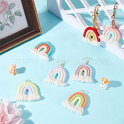 7 Stück 7 Farben Makramee-Web-Quastenanhänger in Regenbogenfarben.&nbsp;FIND-OC0002-35