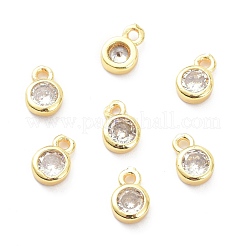 Messing Micro Pave klar Kubisch Zirkonia Charms Anhänger&nbsp;ZIRC-K086-23G