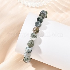 Braccialetti elasticizzati con perline di agata arborea naturale per uomo e donna&nbsp;BJEW-JB13822