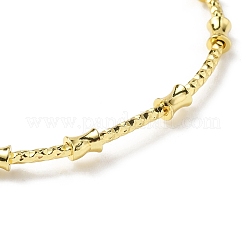 Gestellplattierter Messing-Trommelperlen-Armreif mit offener Manschette für Damen&nbsp;BJEW-E073-07G