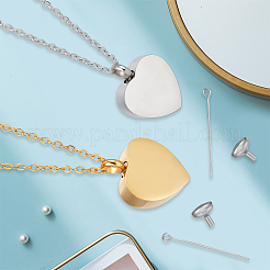 2 collana con ciondolo a forma di bara funeraria a forma di cuore in acciaio inossidabile di 2 colori&nbsp;NJEW-CN0001-26