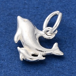 925 Sterling Silber Doppel Delphin Charms&nbsp;STER-G045-12S