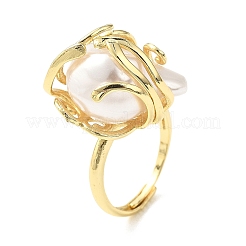 Fingerringe aus ABS-Kunststoff mit Perlen&nbsp;RJEW-L128-01G