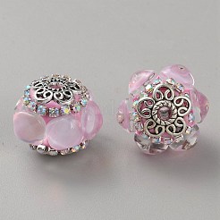 Porcellana fatta a mano con perline di metallo&nbsp;PORC-WH0013-09C