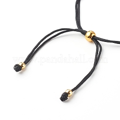 Kreuzmessingperlen verstellbare Nylonfaden-Kordelarmbänder&nbsp;BJEW-JB06396-02
