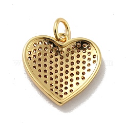 Pendentifs de cœur en laiton avec zircone cubique de micro pave&nbsp;KK-G419-23G-01
