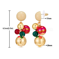 Weihnachtsohrstecker aus Legierung und Acryl&nbsp;FS-WGD2D1A-01