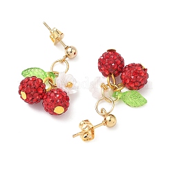 Orecchini pendenti in acciaio inossidabile 304 con strass in pasta polimerica fatti a mano&nbsp;EJEW-JE06428-02