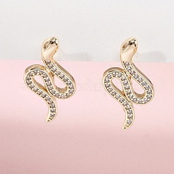 Orecchini a cerchio in ottone chiaro con zirconi cubici&nbsp;EJEW-Q014-36G